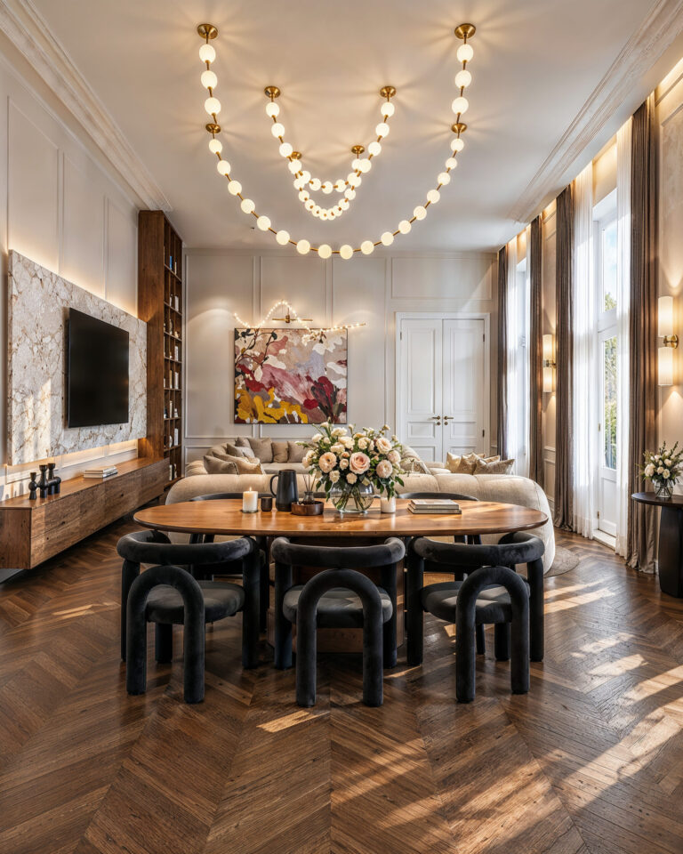 Premium Living Room & Kitchen Interior Visualisation