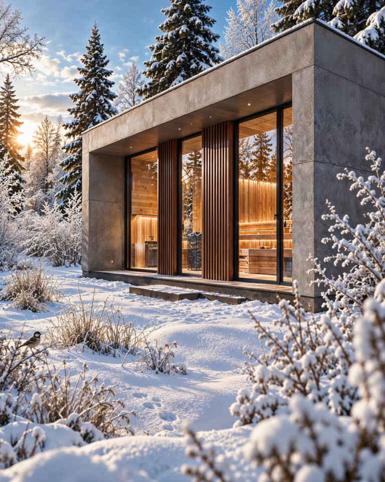 Garden Sauna – Product Visualisation in a Winter Setting