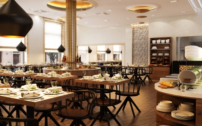 Araz étterem belsőépítészeti látványtervek