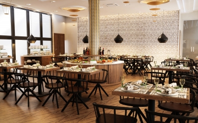 Araz étterem belsőépítészeti látványtervek