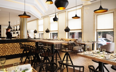 Araz étterem belsőépítészeti látványtervek