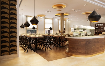 Araz étterem belsőépítészeti látványtervek