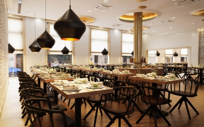 Araz étterem belsőépítészeti látványtervek