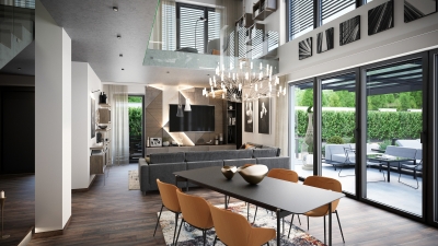 3DVisionDesign belsőépítészeti látványterv készités nappali konyha étkező