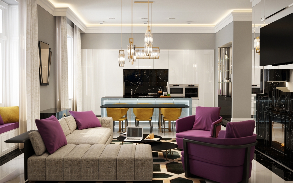 3DVisionDesign Budapesti lakás belsőépítészeti látványtervek