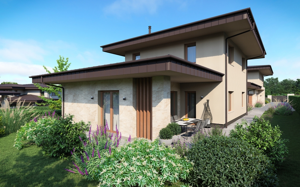 3DVisionDesign Lakópark homlokzati látványterv