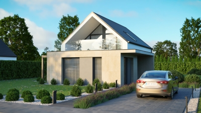 3DVisionDesign Leyer típusház homlokzati látványterv