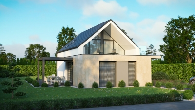 3DVisionDesign Leyer típusház homlokzati látványterv