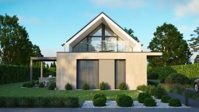 3DVisionDesign Leyer típusház homlokzati látványterv