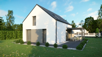 3DVisionDesign Leyer típusház homlokzati látványterv