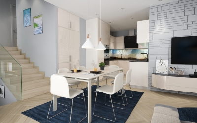 3DVisionDesign Modern lakás belsőépítészeti látványterv