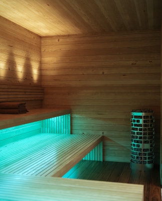 3DVisionDesign Modern szaunaház termékvizualizáció Wellness szauna