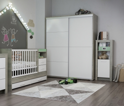 3DVisionDesign zöld szürke fiúszoba design lakberendezés gyerekszoba termékvizualizació 3d látványterv