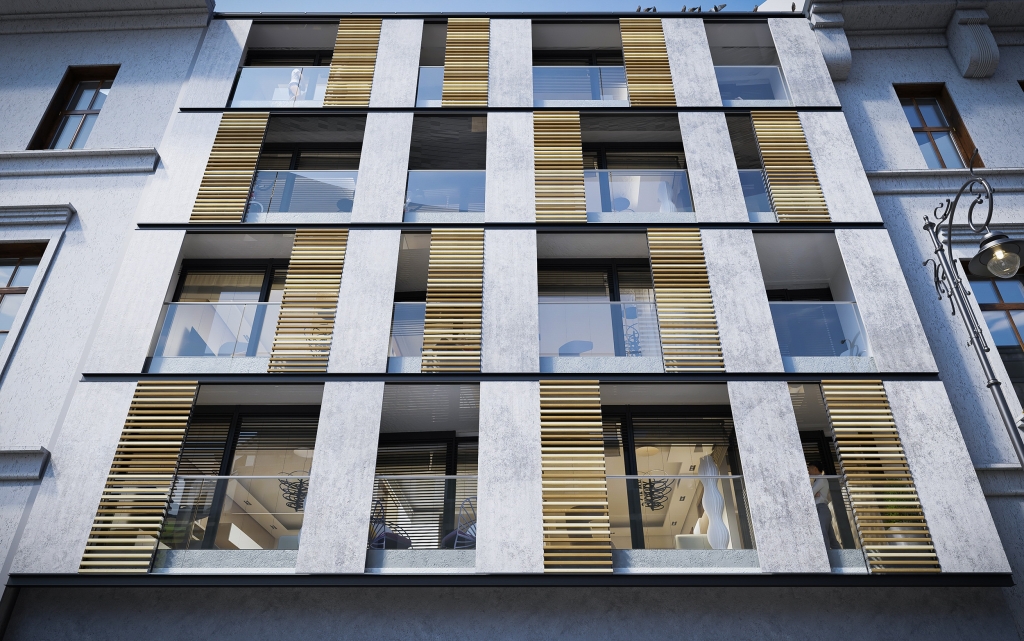 3dvisiondesign.com Kiraly Boutique Residence homlokzati 3d latvanyterv