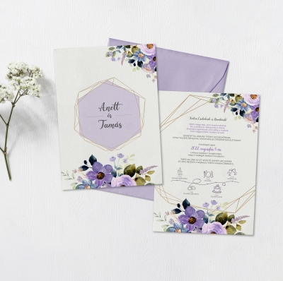 Esküvői meghívó, itallap, menülap, ültetőkártya grafika tervezés