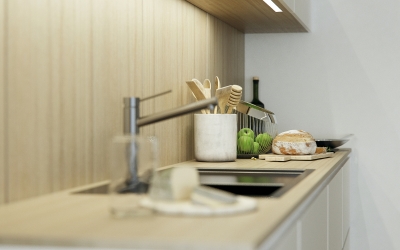 Társasház 3d homlokzati látványterv