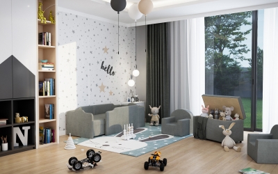 Gyerekbútor termékvizualizációs látványterv