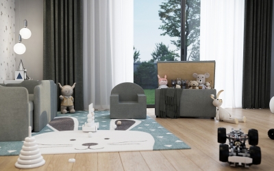 Gyerekbútor termékvizualizációs látványterv