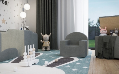Gyerekbútor termékvizualizációs látványterv