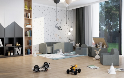 Gyerekbútor termékvizualizációs látványterv