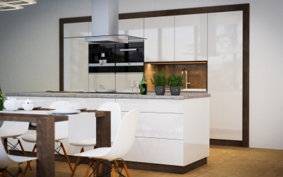 Modern minimal konyha design terv