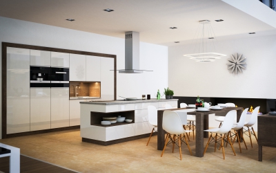 Modern minimal konyha design terv