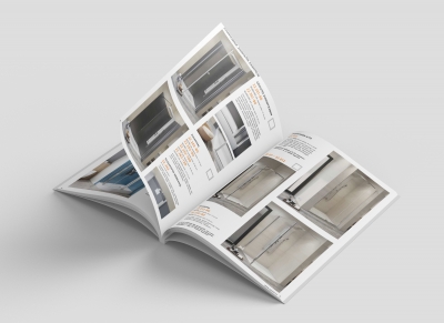 Kiadványszerkesztés katalógus 3D látványtervekből Sanimix